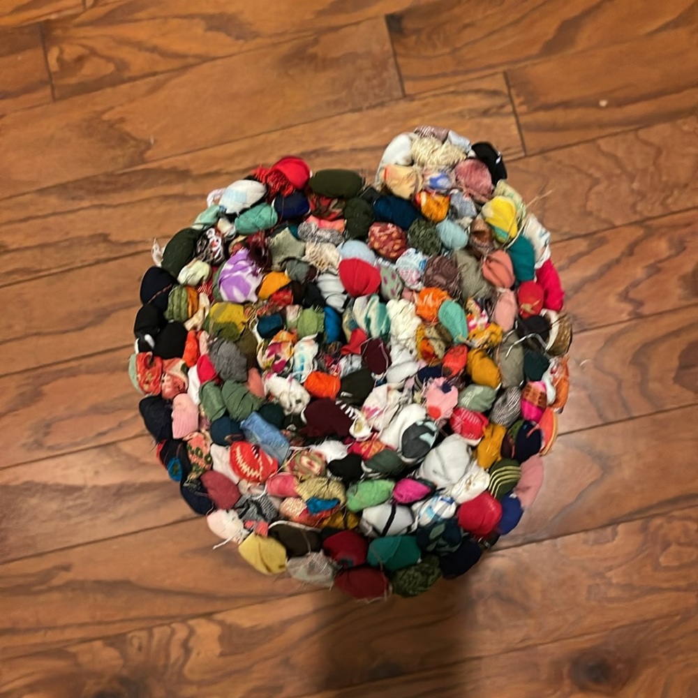 Handwoven multi Chindi Rug - Picture 3 of 4